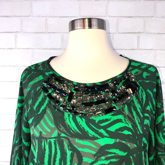 Twelve by Twelve Palm Print Tunic Top K2547 - Picture 2 of 8